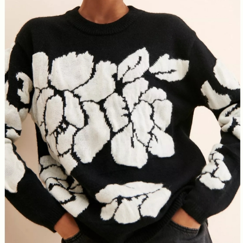 Anthropologie Ciebon Emilia Printed Sweater